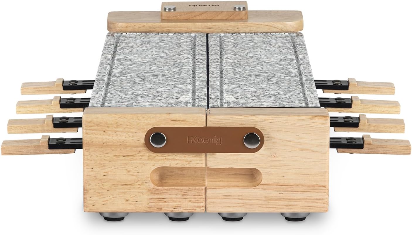 H.Koenig - WOD362 - appareil raclette 8 pers, pierre granit, pivotant