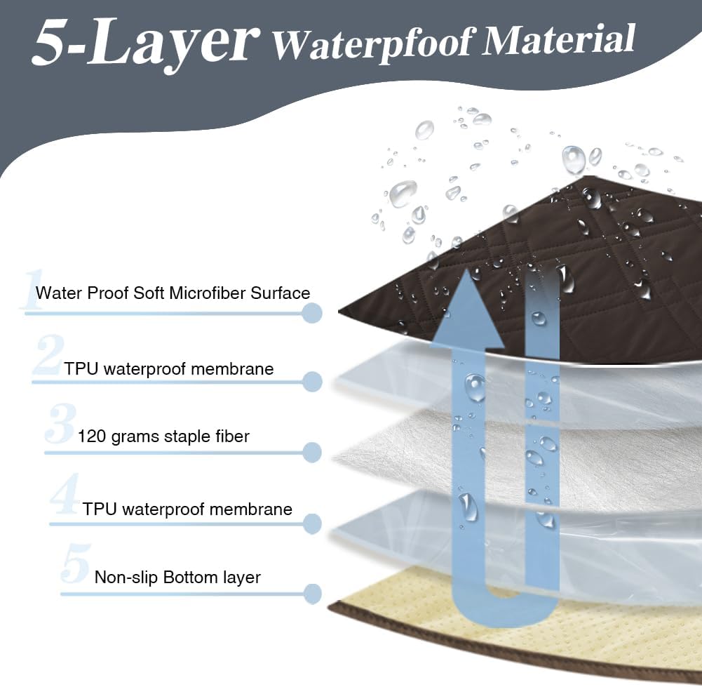 DUJUIKE - housse canapé imperméable antidérapante 76-180cm - protection animaux