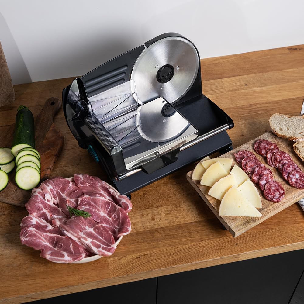 Cecotec - Rock'nCut Shuriken Steel - 190 mm - Trancheuse inox 200 W, épaisseur réglable 0-15 mm