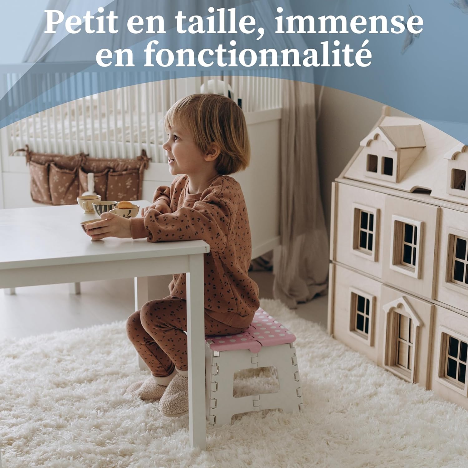 Bisoo - Tabouret pliable enfant - 22cm - marchepied portable WC, rose