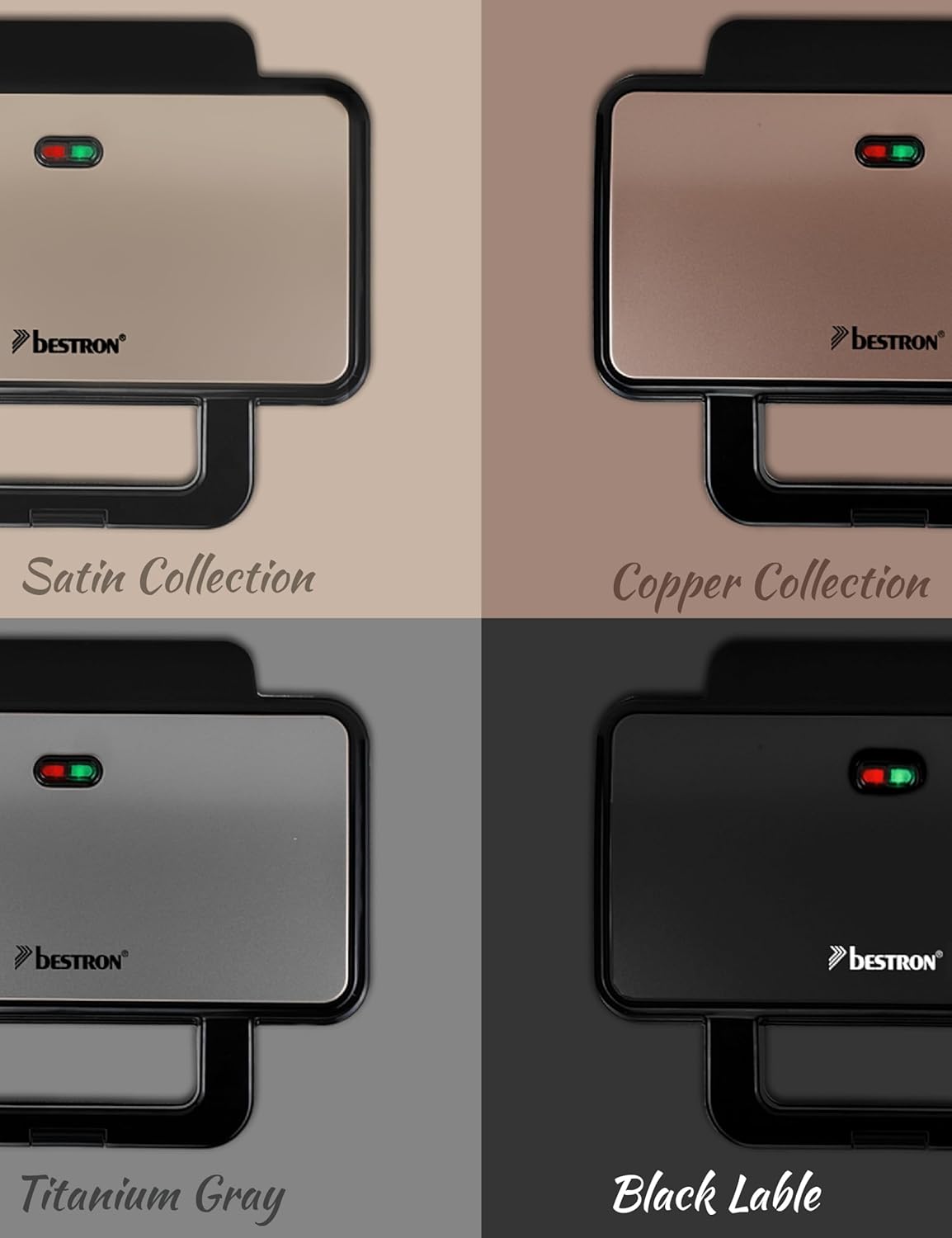 Bestron - Appareil croque XL pour 2 sandwichs, température auto, cuivre