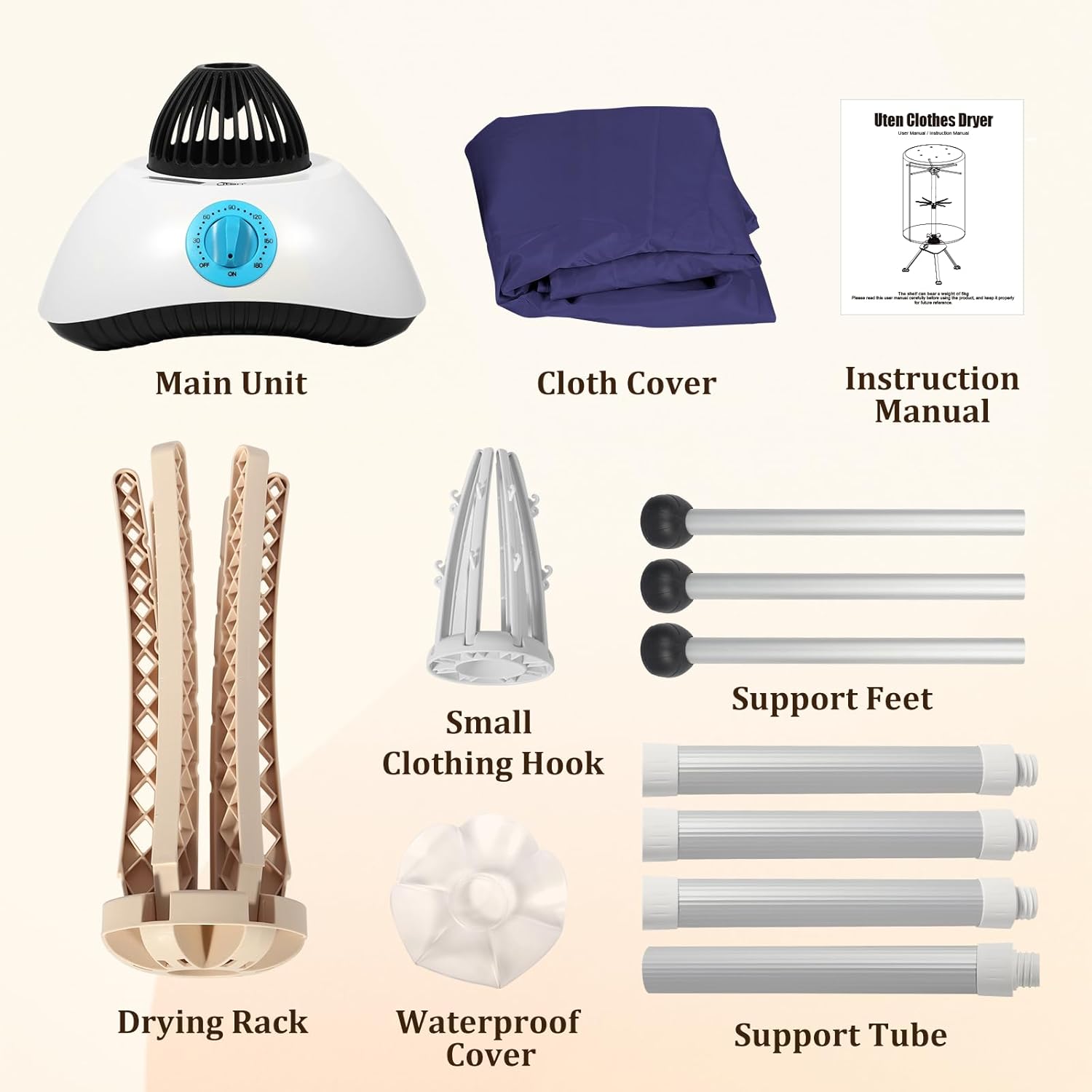 Sèche-linge électrique - 170 cm - 1000W, 2 couches, minuterie, pompe à chaleur