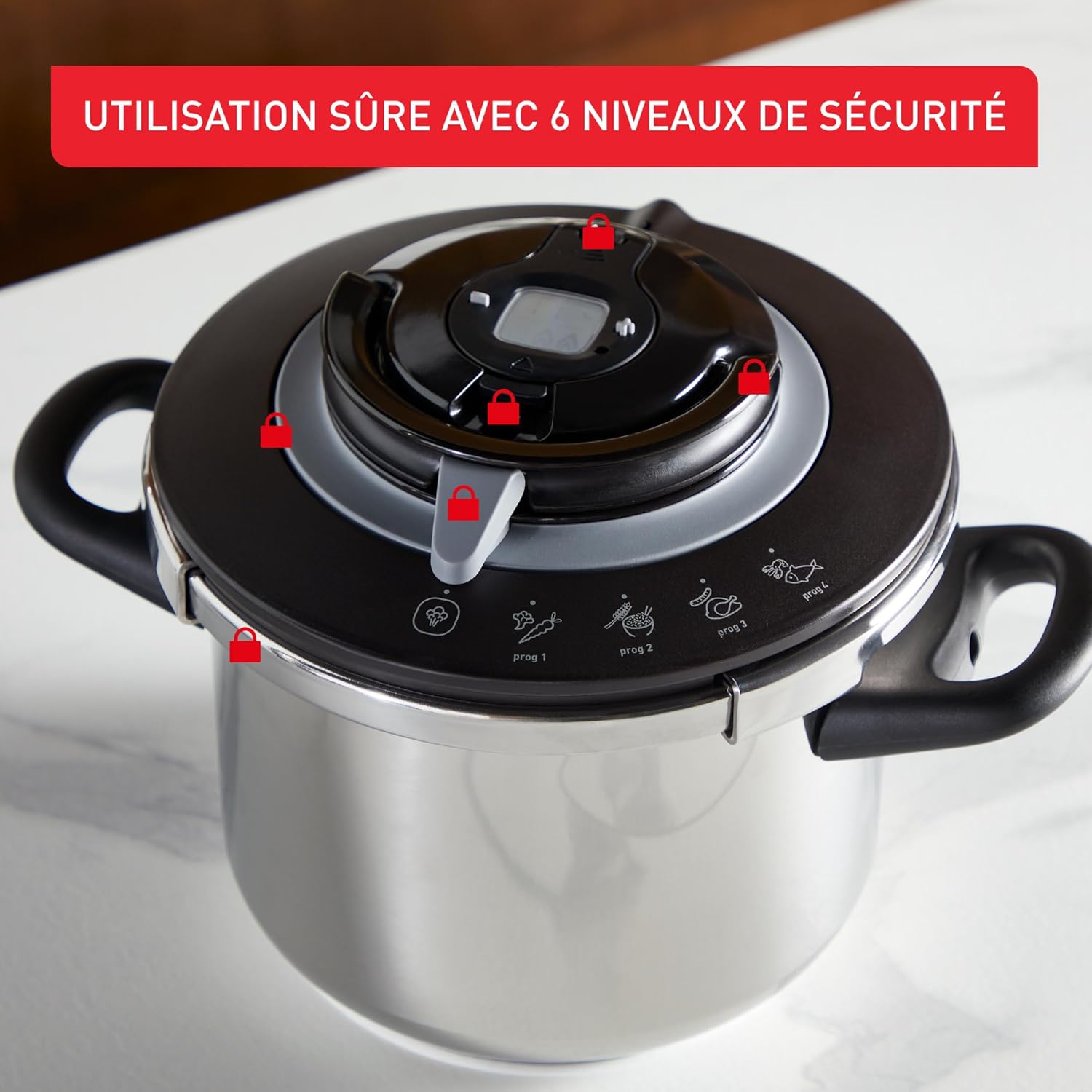 SEB - Clipso+ CHEF - 10L - cocotte-minute induction, 4 programmes, P4551500