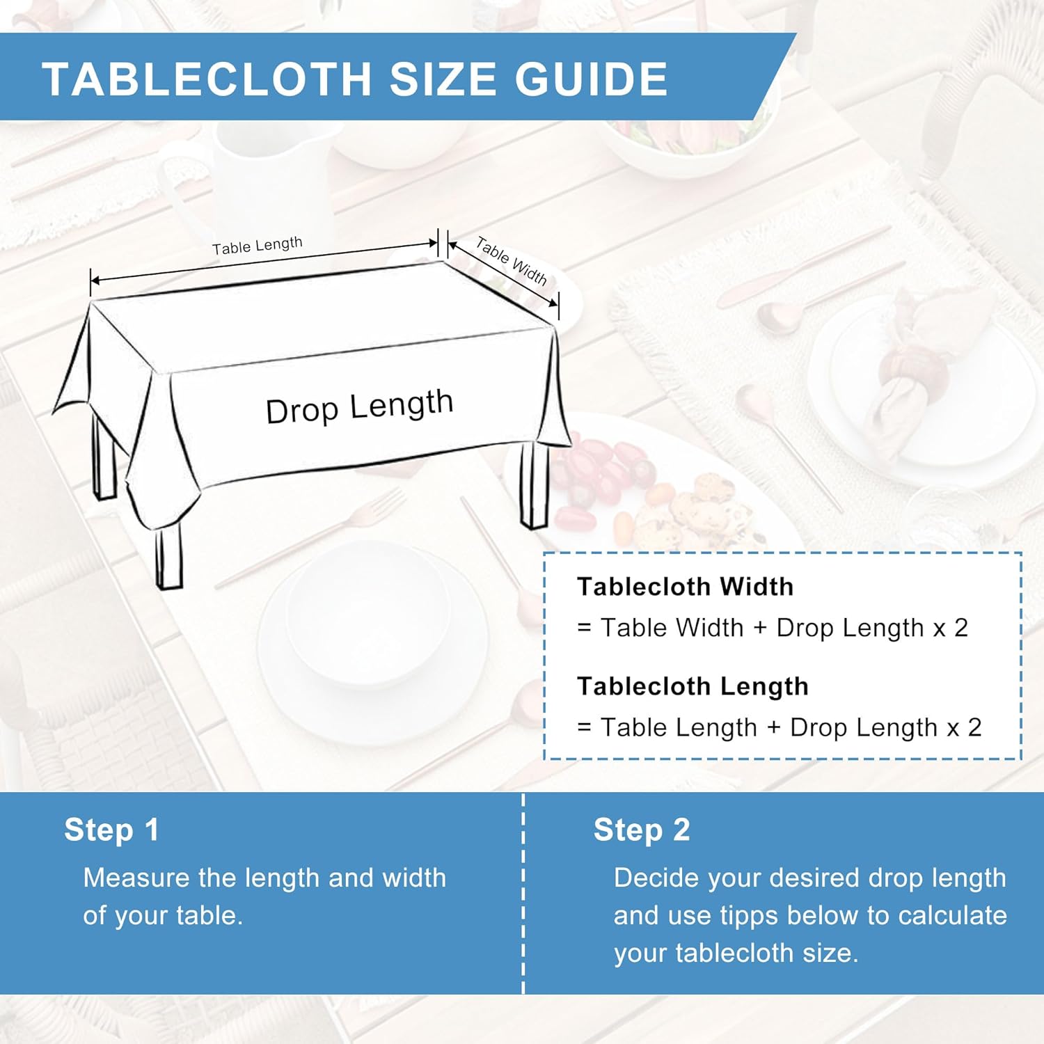 DWCN - Aqua Bleu Lin - 135x260cm - nappe lavable et imperméable