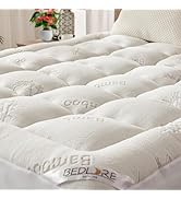 BEDLORE Surmatelas 160x200 cm Matelassé, sur Matelas 2 Personnes en Viscose de Bambou Respirant e...