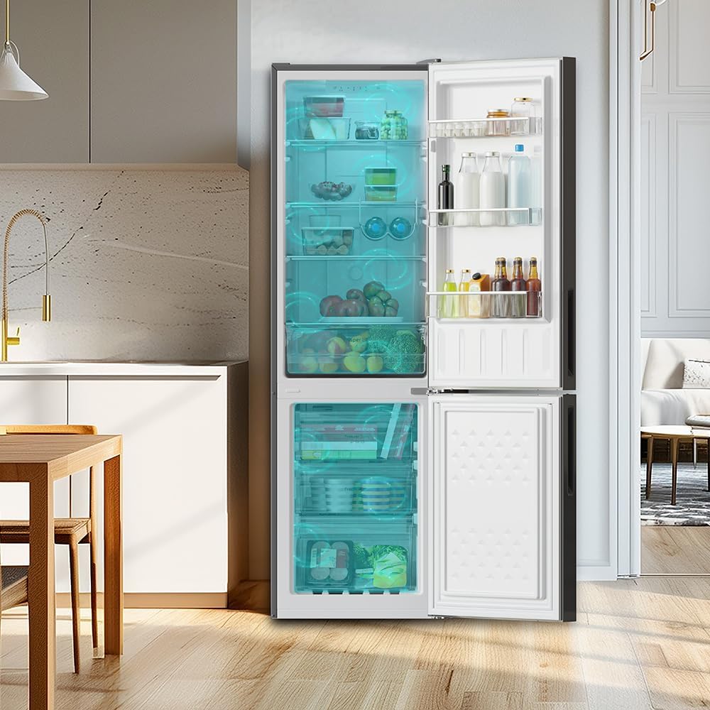 Cecotec - Bolero CoolMarket Combi 250 - 250L - Total No Frost, verre gris, Multi Air Flow, classe E