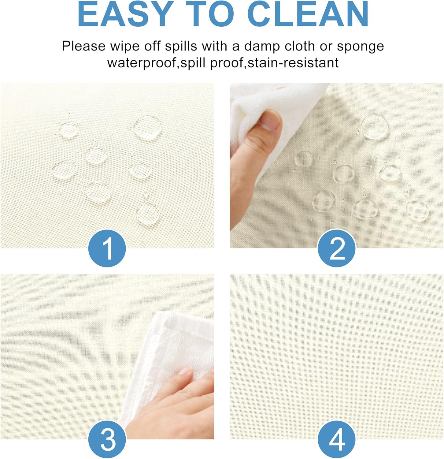 DWCN - nappe aspect lin - 135x260cm - anti-tache, imperméable, lavable