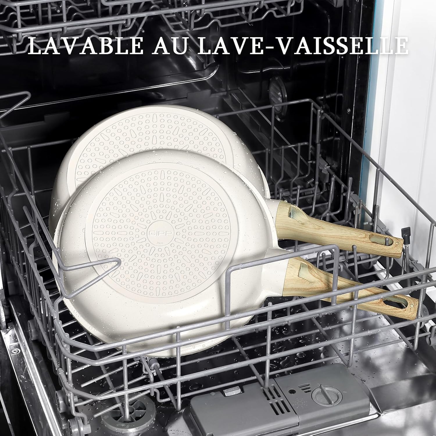 GiPP - Poêle à Frire granit 30cm - Antiadhésive, induction, sans PFAS/PFOA