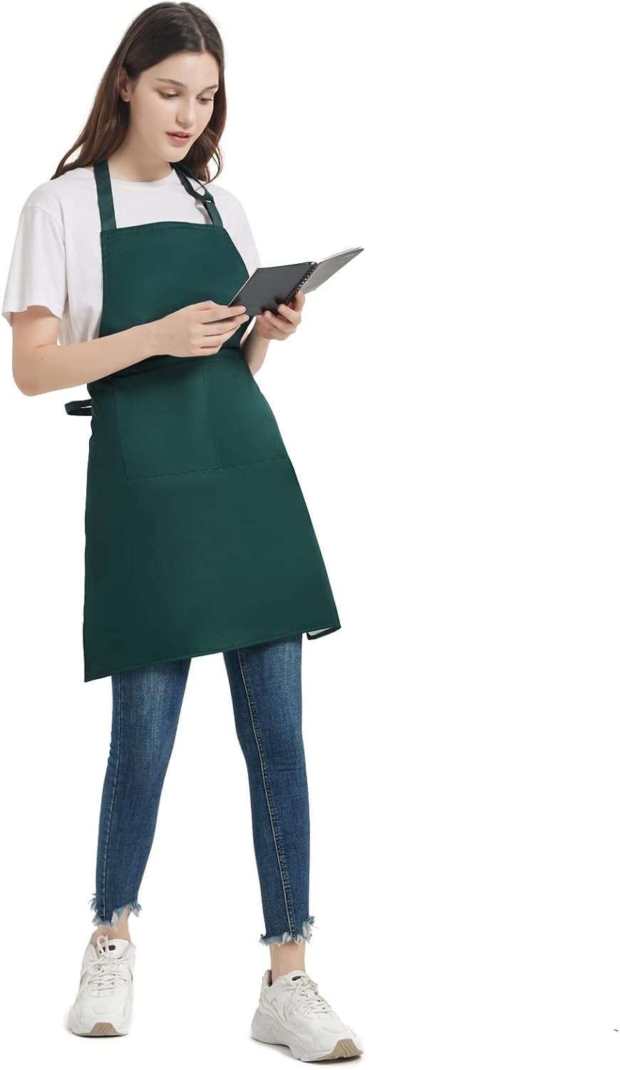 atopo - tablier chef pack 4 - taille réglable - 2 poches, étanche, vert