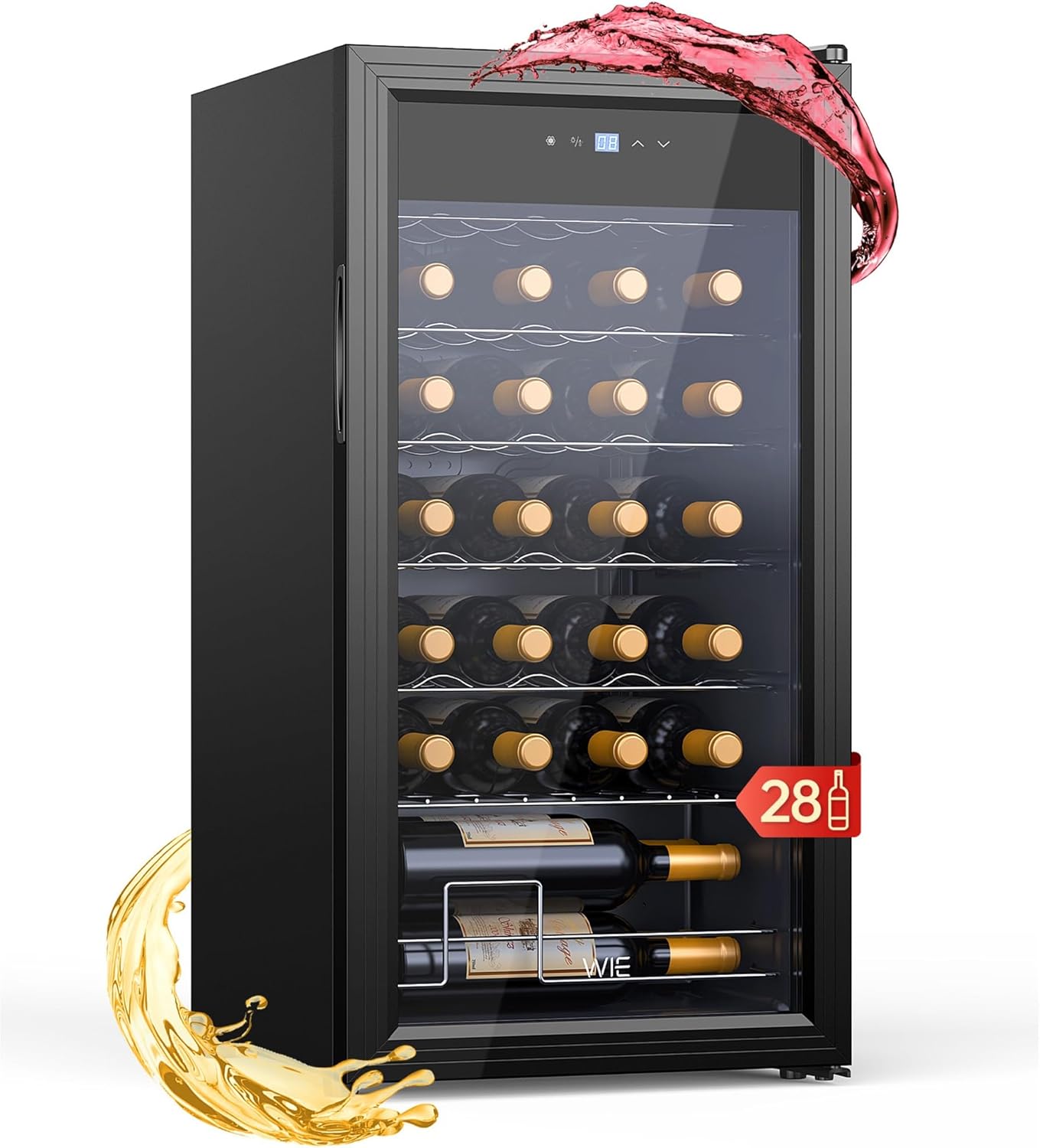Cave à vin - verre encastrable, 28 bouteilles, UV, 5-18°C, WIE