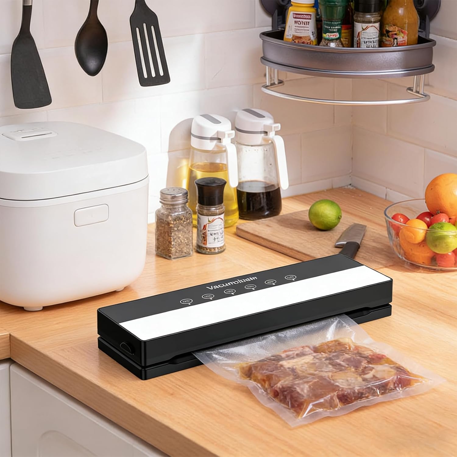 Machine sous vide alimentaire - 5 en 1 - mode sec/humide - 10 sacs inclus