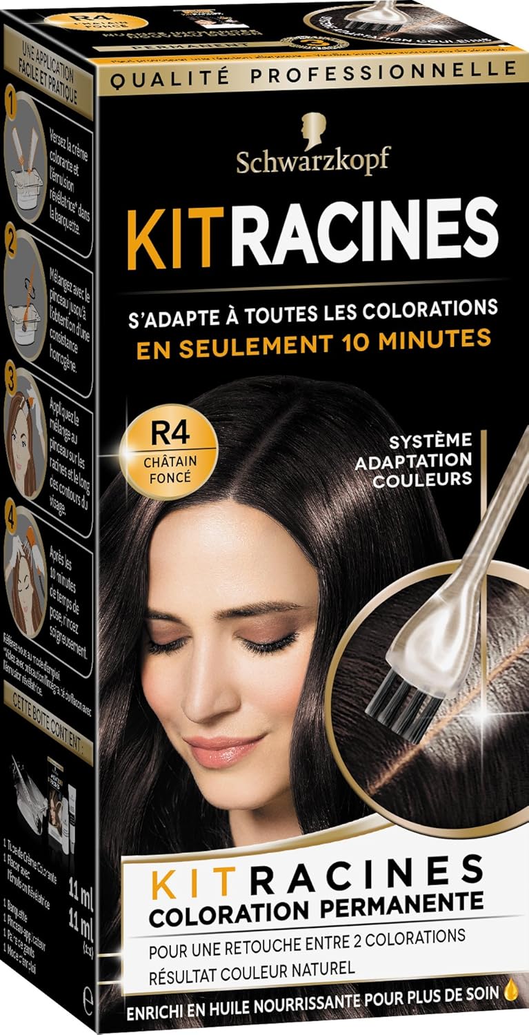 Schwarzkopf - Kit Racines Châtain Foncé - 11ml - retouche racines facile