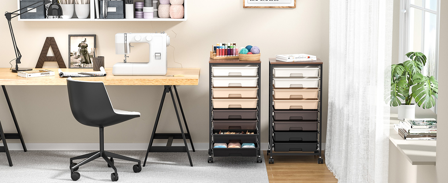 Chariot de salle de bain avec 8 tiroirs