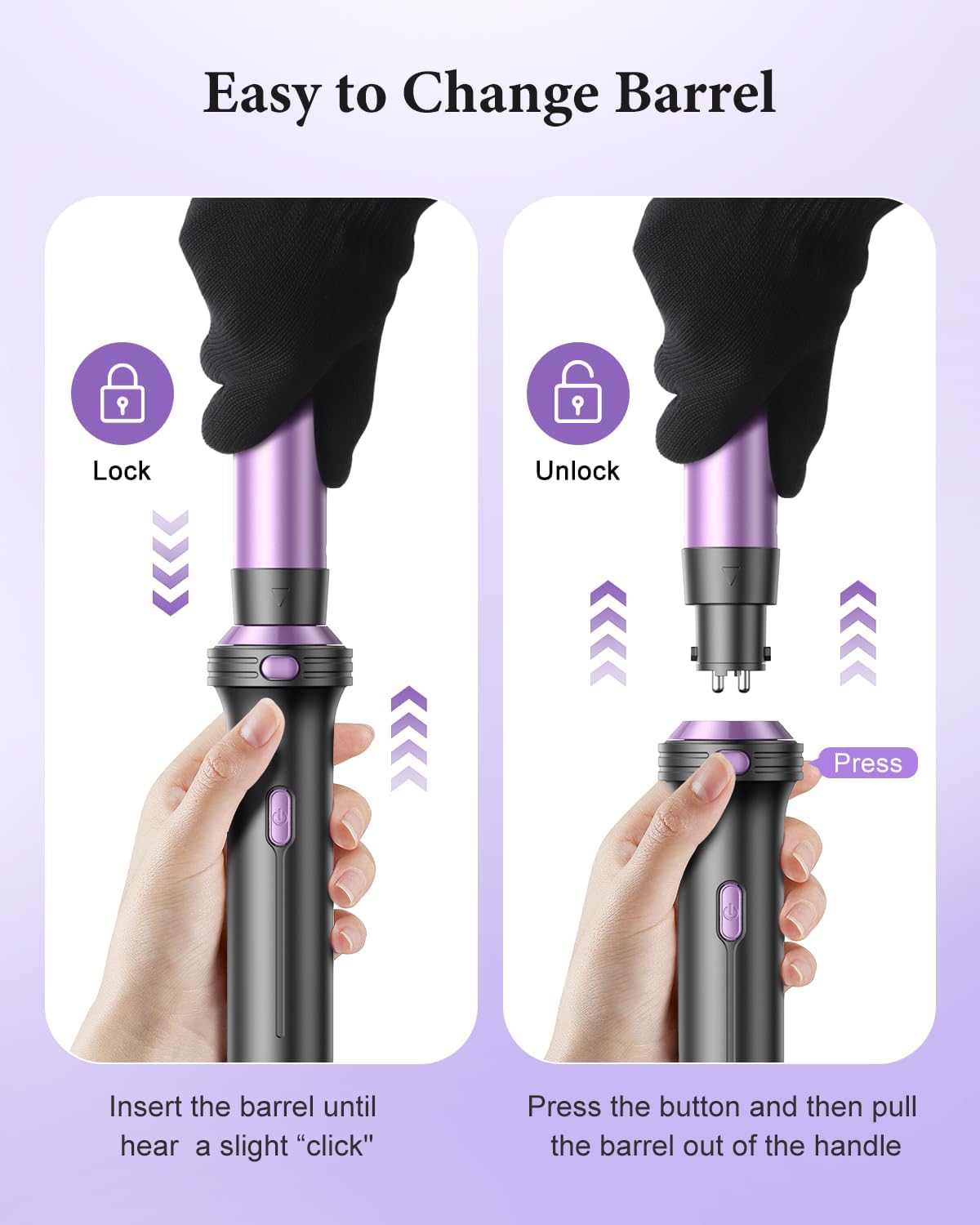 BESTOPE - PRO 5 en 1 - 9 à 25 mm - fer à boucler lisseur brosse, température réglable