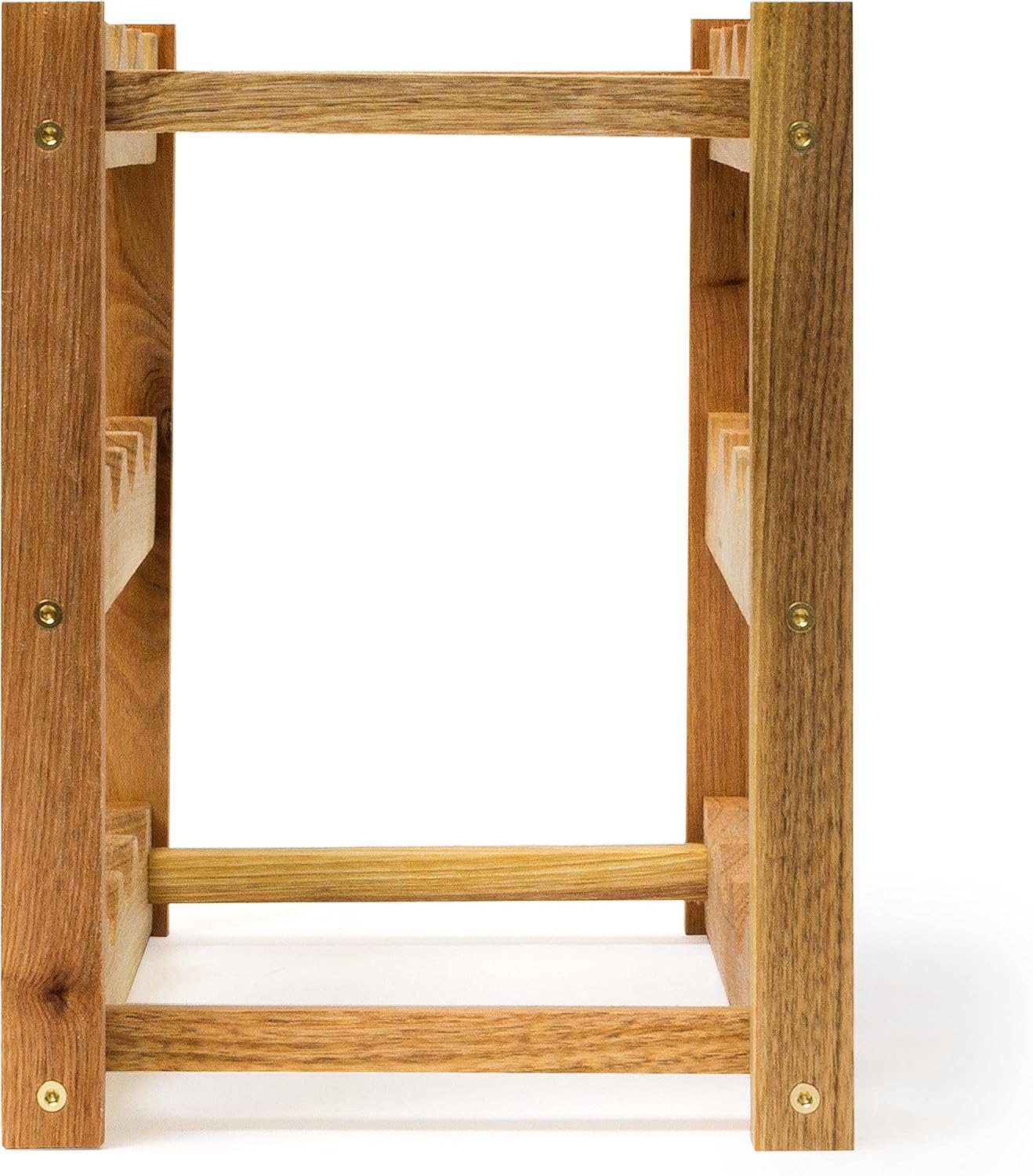 Relaxdays - casier à vin 3 étages, 42x21x28 cm, bois de noyer, 12 bouteilles