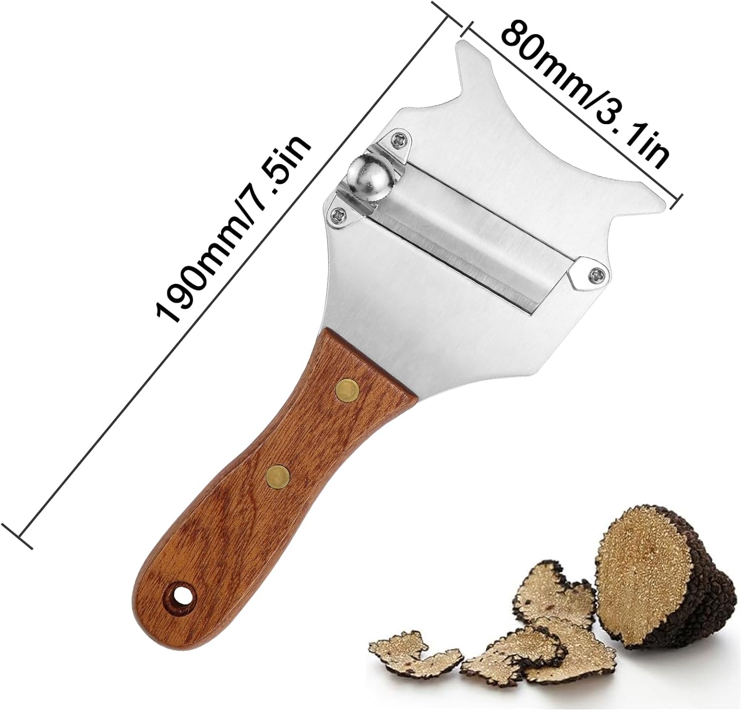 Coupe Truffe - trancheuse réglable inox/bois - multifonction