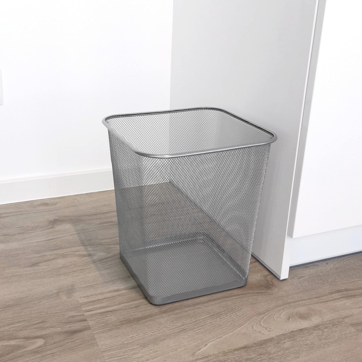 D.RECT - Corbeille bureau 18L métal maille - argent, design élégant