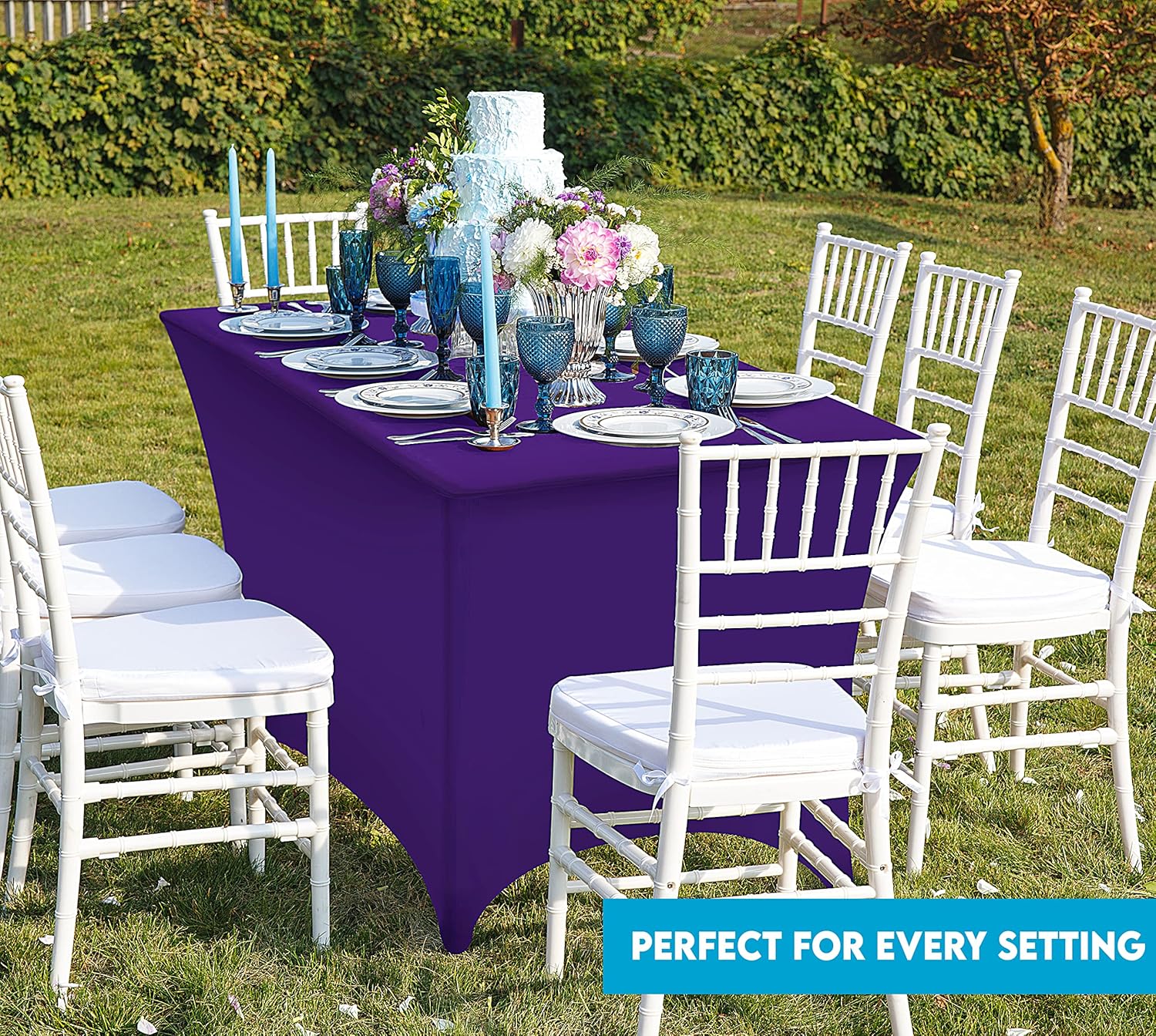 Utopia Kitchen - nappe extensible - 183 cm - polyester/spandex, lavable, infroissable, lot de 2