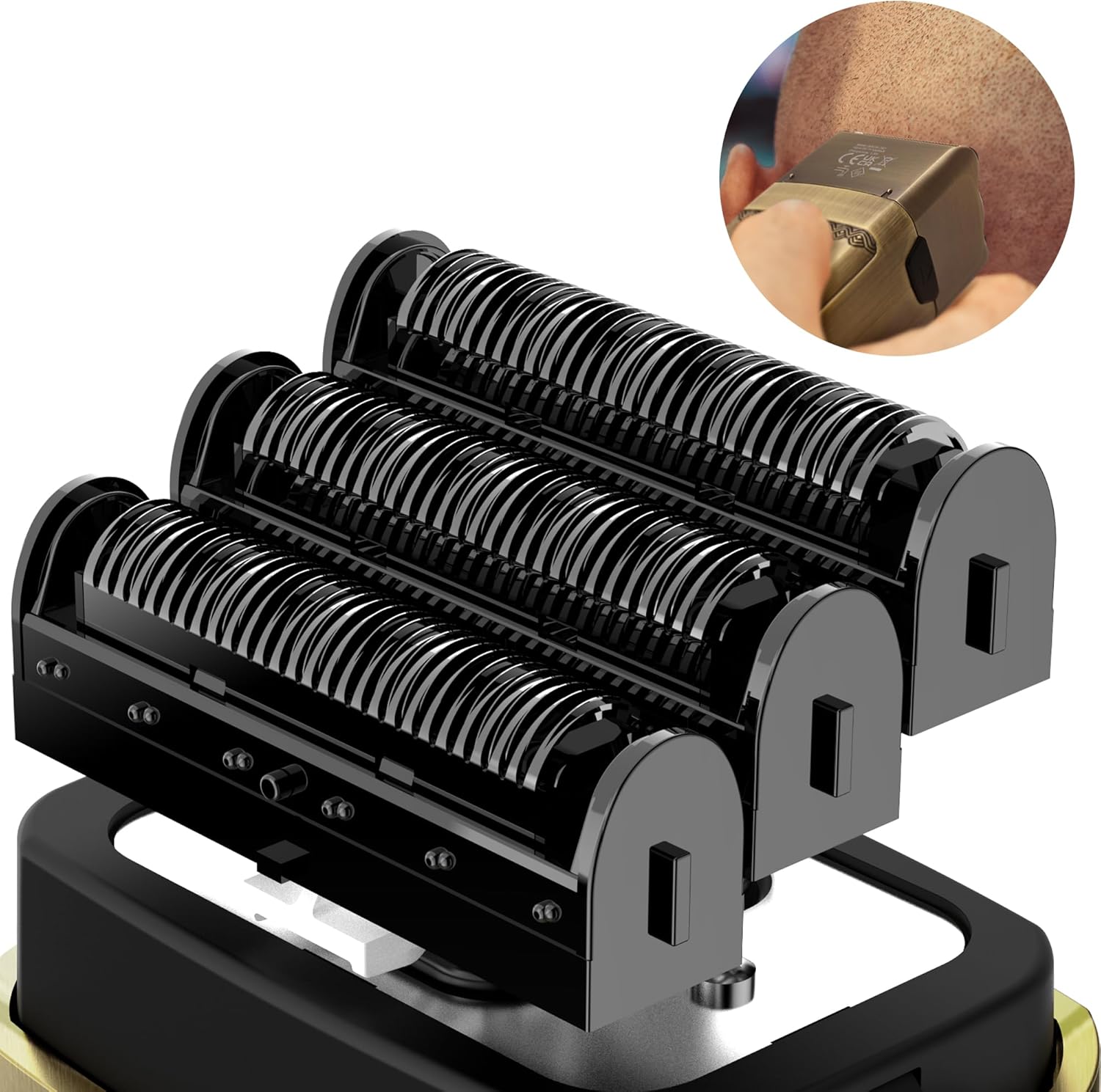 Tondeuse cheveux homme - tondeuse barbe sans fil - 3 lames, électrique, compacte