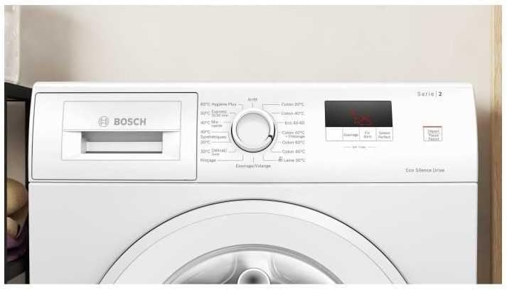 Bosch - Lave-linge Série 2, 8kg, 1200 trs/min, blanc, WGE03207FR