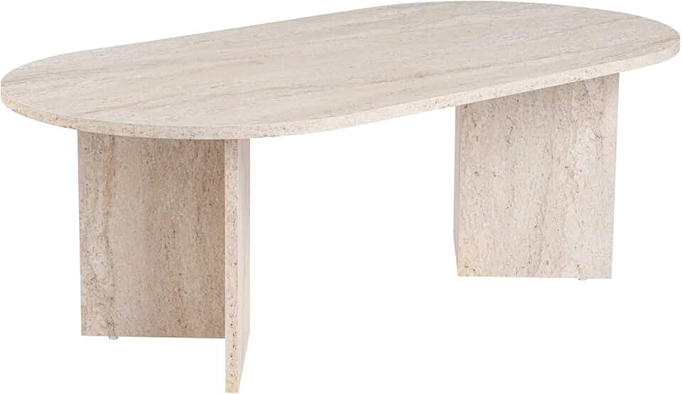 Hanah Home - Élégante table à café - 119x39,8x60 cm - mélamine 18mm, design marbre