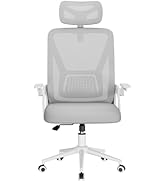 naspaluro Chaise de Bureau Ergonomique avec Accoudoirs Rabattables à 90°, Soutien Lombaire Unique...