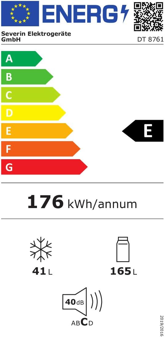 SEVERIN - DT 8761 - 55cm - réfrigérateur congélateur 206L Classe E