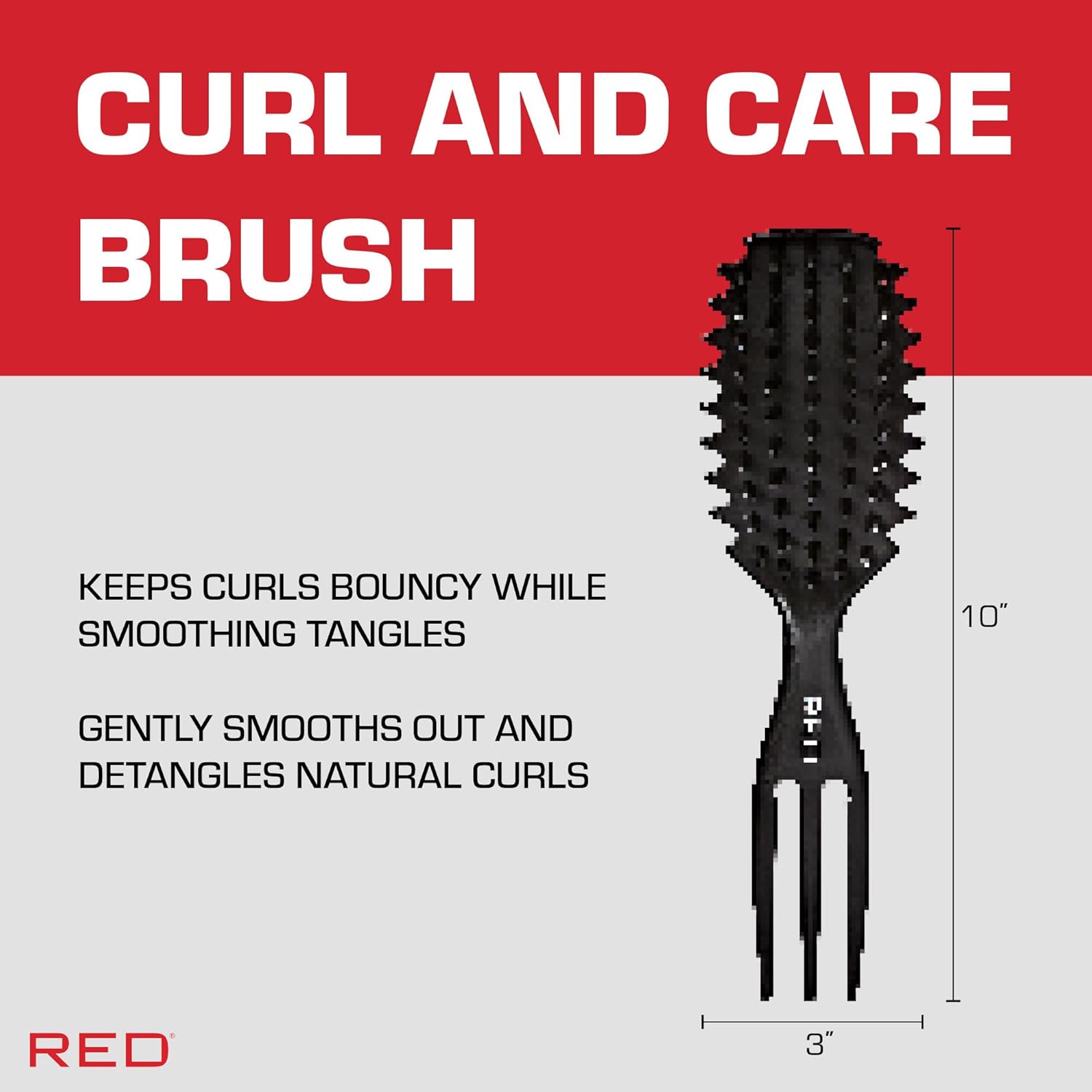 Curl & Care - Brosse démêlante, massante, douce cheveux, format compact