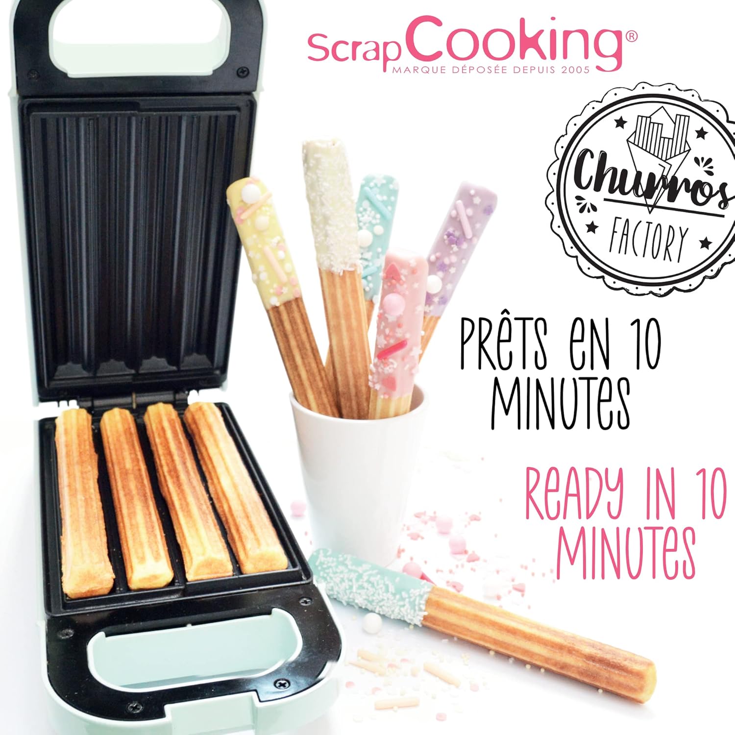 ScrapCooking - Factory 3888 - churros maison, rotation 180°, plaque antiadhésive