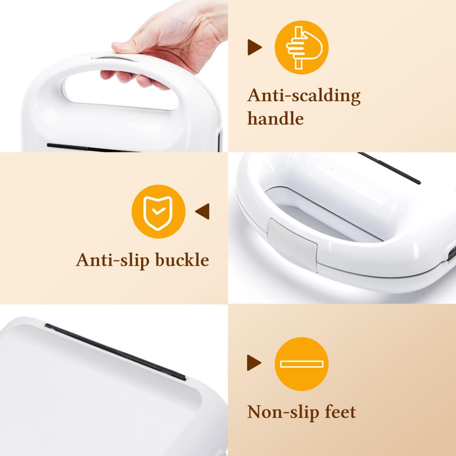 Taylor Swoden – Gaufrier 3-en-1 – 4 sandwichs – 1200W, plaques antiadhésives interchangeables