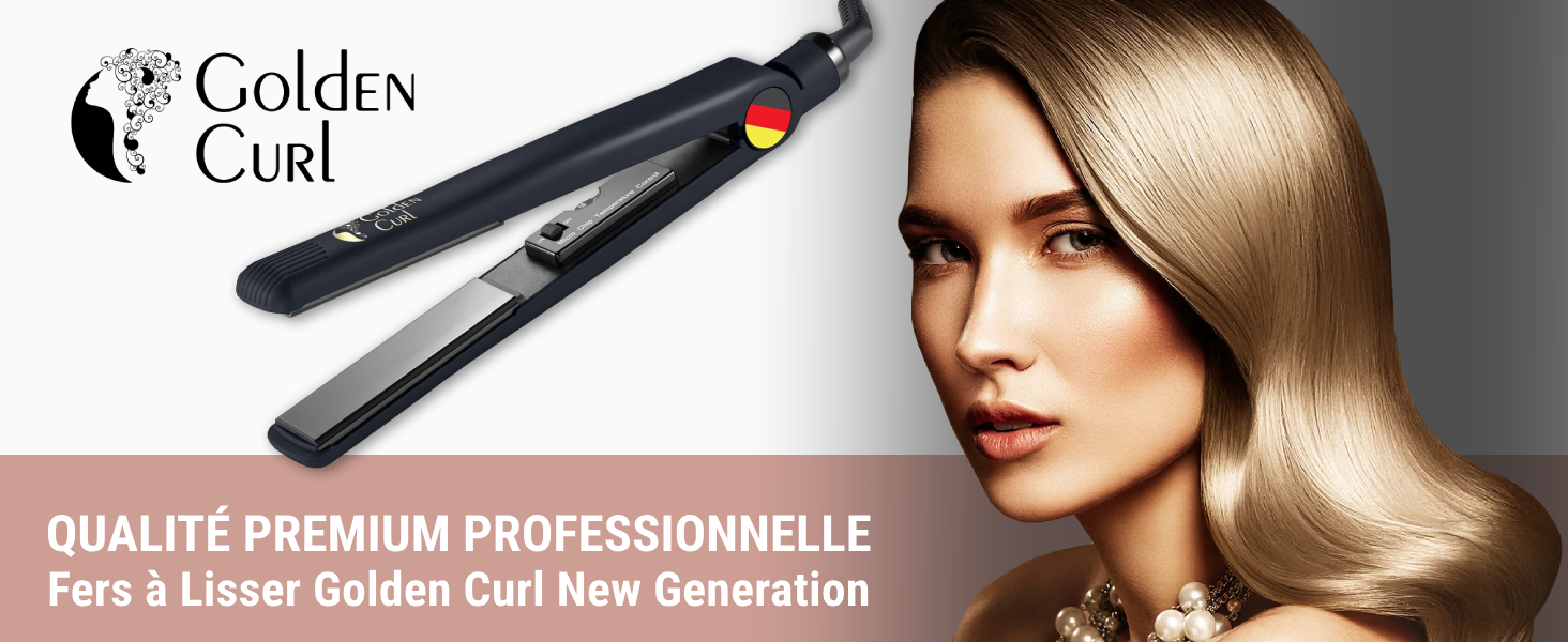 Golden Curl Lisseur 2 in 1 Fer à lisser ionique - pour boucler et lisser
