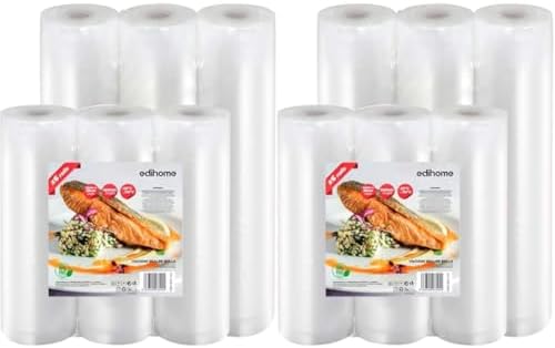 Edihome - Sac Sous Vide - 20x300cm, 28x300cm - Lot de 6 rouleaux, sans BPA
