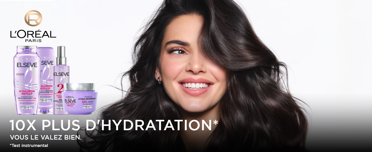 l'acide hyaluronique pour vos cheveux avec la routine Hyaluron Repulp de L'oréal Paris Elsève