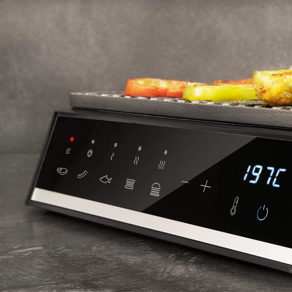 Cecotec - Rock’nGrill Smart - plaques amovibles, 180°, 2000W