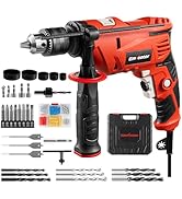 Enventor Perceuse à percussion avec câble 900 W, 37 accessoires, fonction 2 en 1, vitesse variable 0-300...