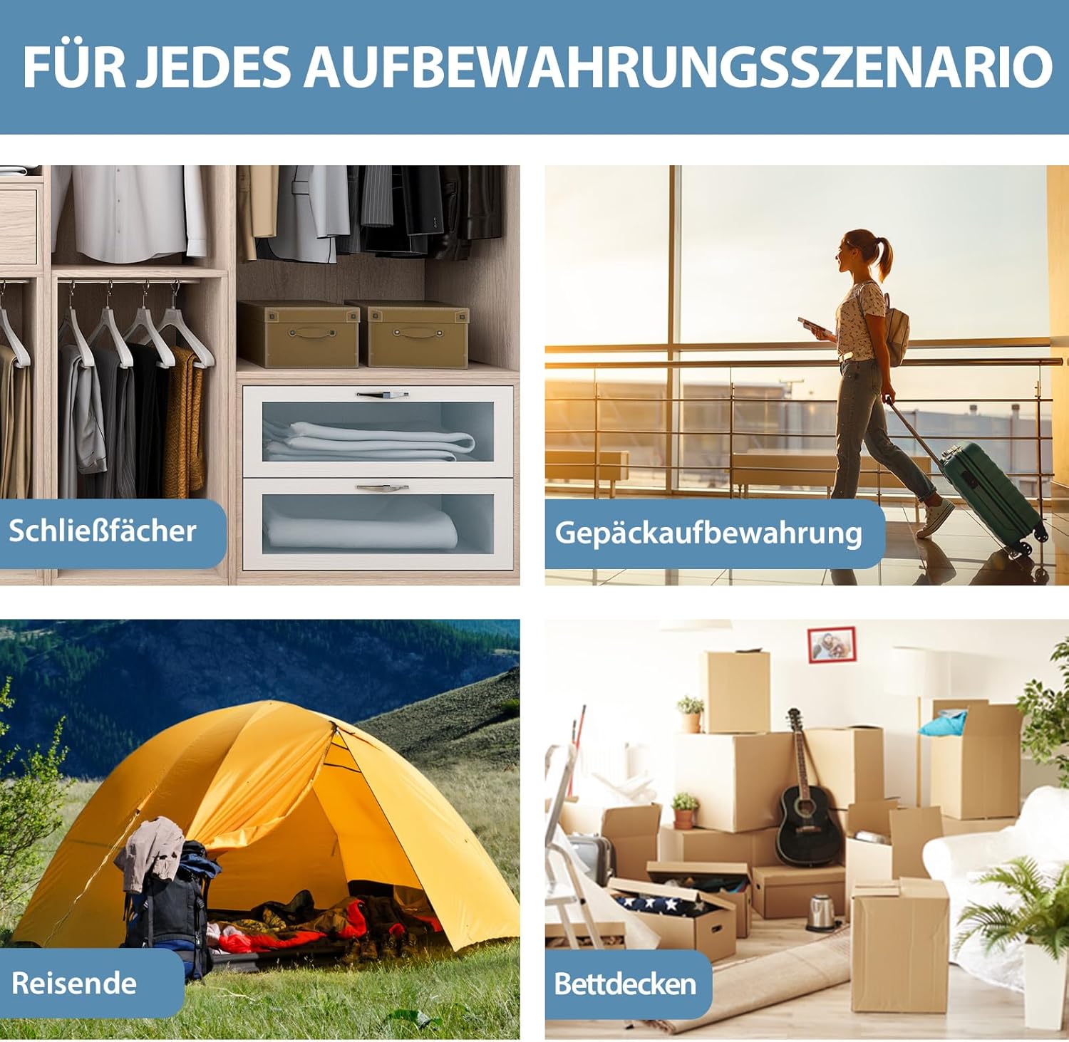 Sacs sous vide vêtements - lot de 15 - grandes tailles, pompe électrique, compression rapide, anti-poussière