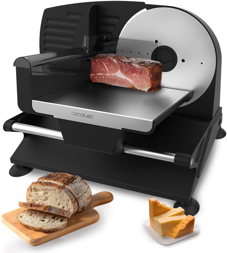 Cecotec - Rock'nCut Shuriken Steel - 190 mm - Trancheuse inox 200 W, épaisseur réglable 0-15 mm