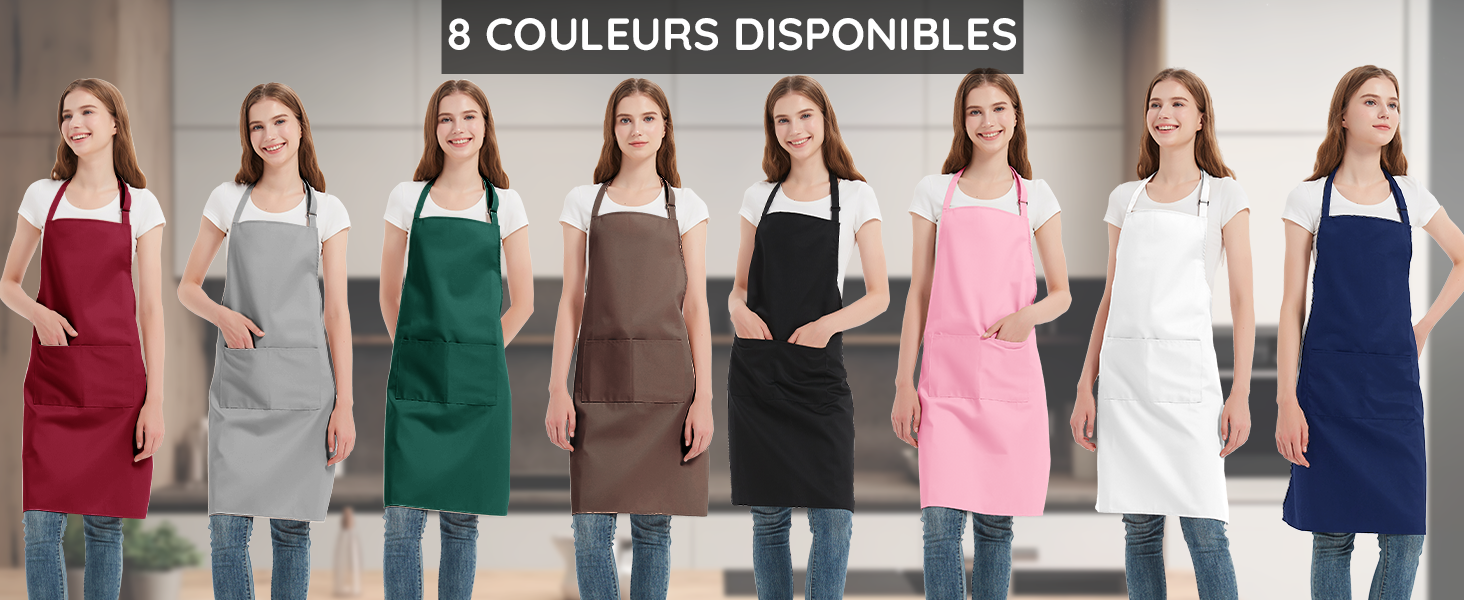 4 Pack Chef Tabliers Tablier avec Poches