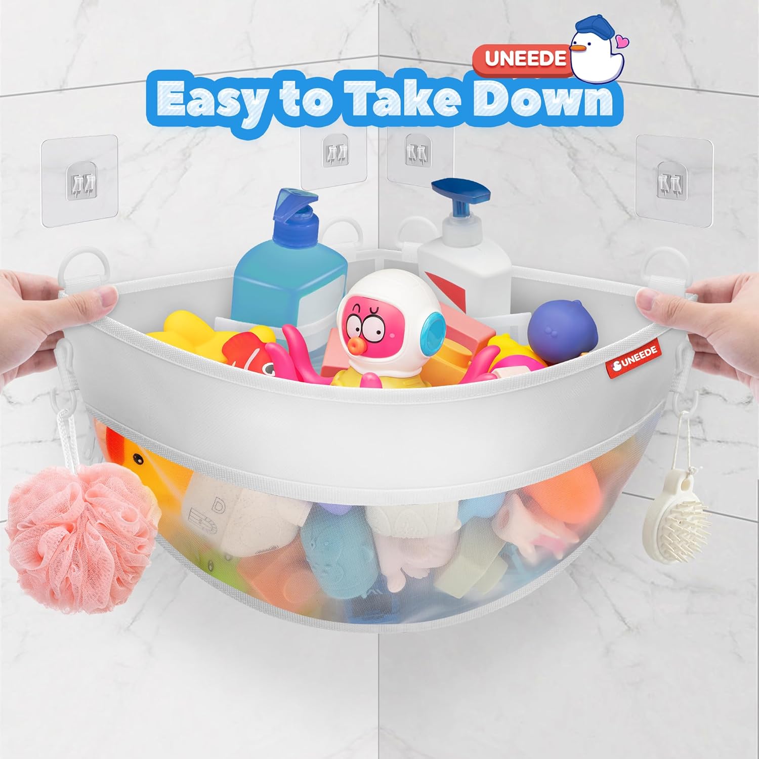 UNEEDE - support d’angle bain enfants - maille, séchage rapide