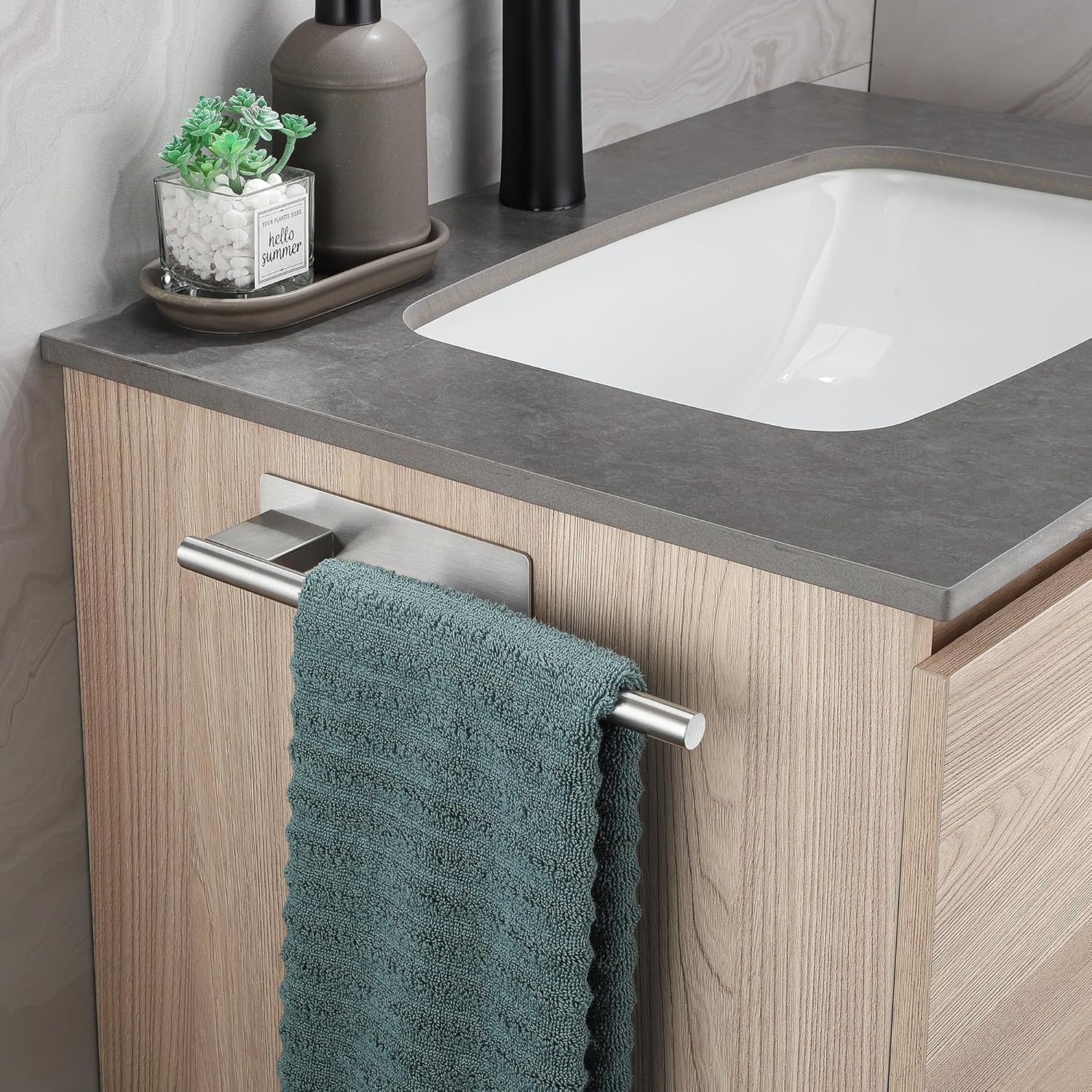 Porte-serviettes salle de bain - inox 304 - adhésif, sans perçage