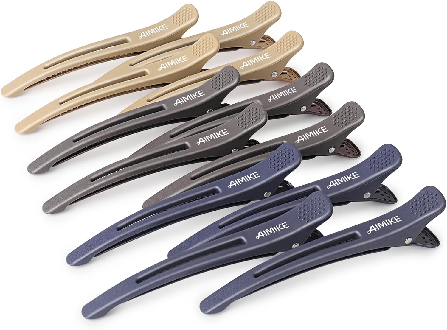 AIMIKE - pinces crocodile cheveux - 12pcs - antidérapantes, bec de canard, neutre