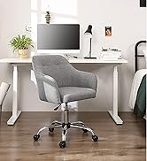 SONGMICS Chaise de bureau, chaise pivotante, chaise de bureau, chaise de maquillage, chaise de coiffeuse réglable en hauteur, accoudoirs...