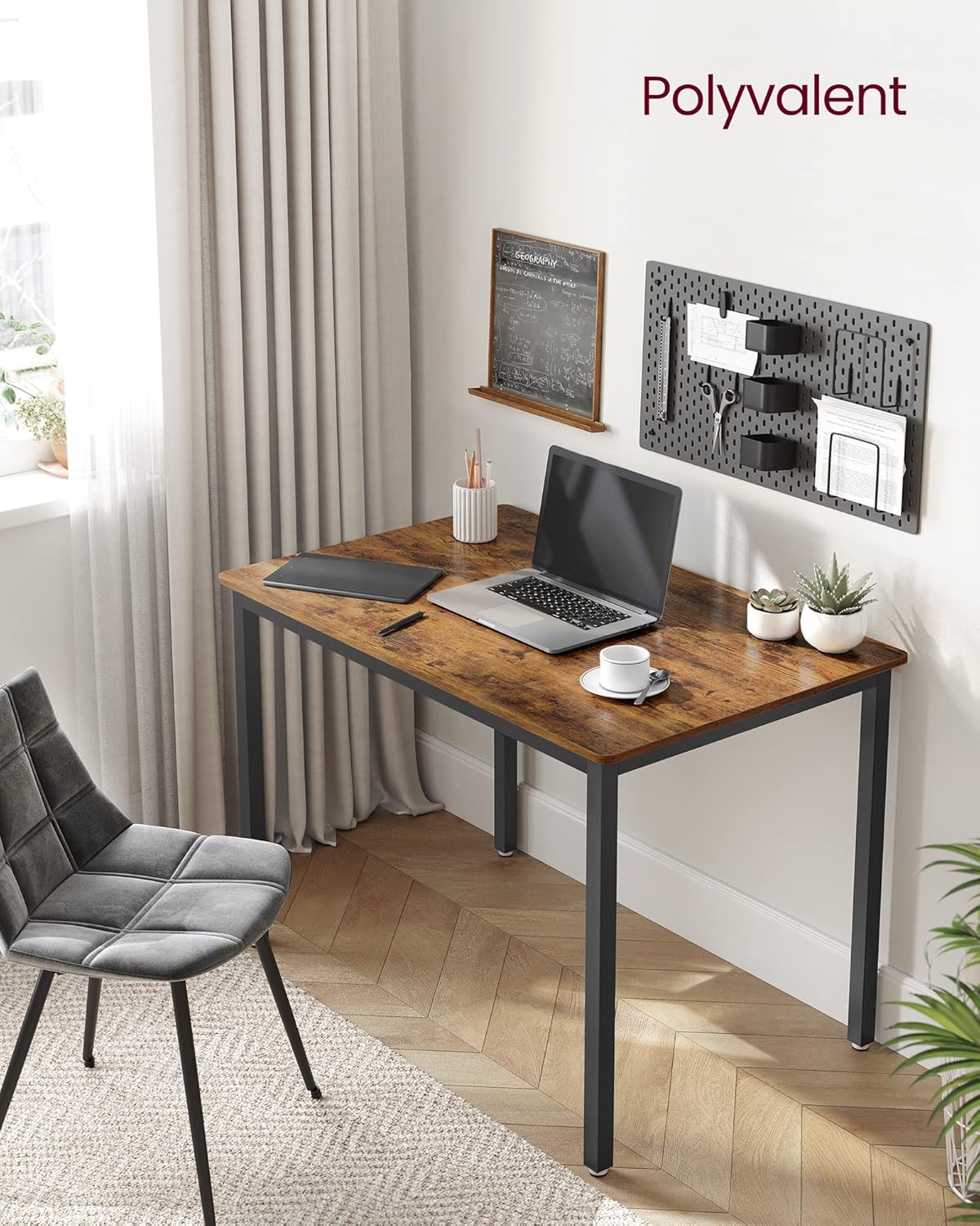 VASAGLE - Table de bar industrielle, 70x110x77 cm, 4 places, KDT081B01