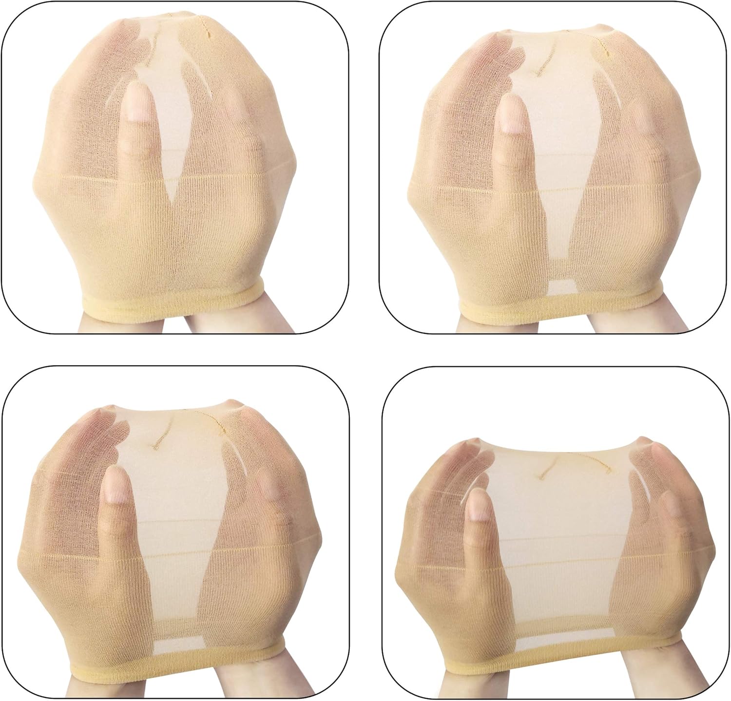 Bonnets de perruque - nylon respirant - lot de 6 - unisexe beige