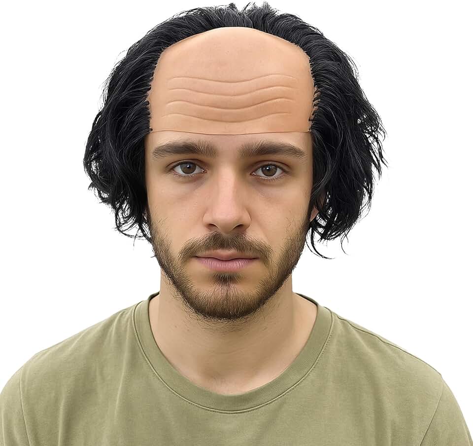 Perruque chauve adulte - accessoire cosplay/halloween - taille unique - idéal médecin, professeur, sorcier - AYNKH