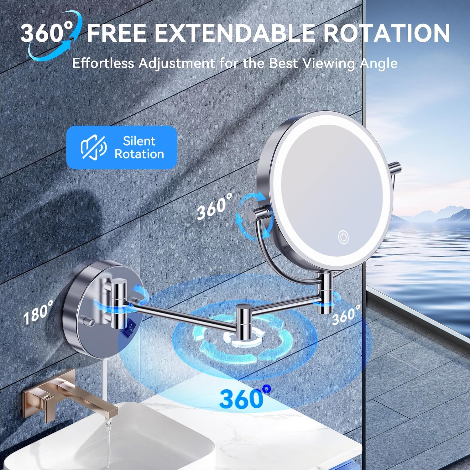 Auxmir - Miroir mural lumineux 8