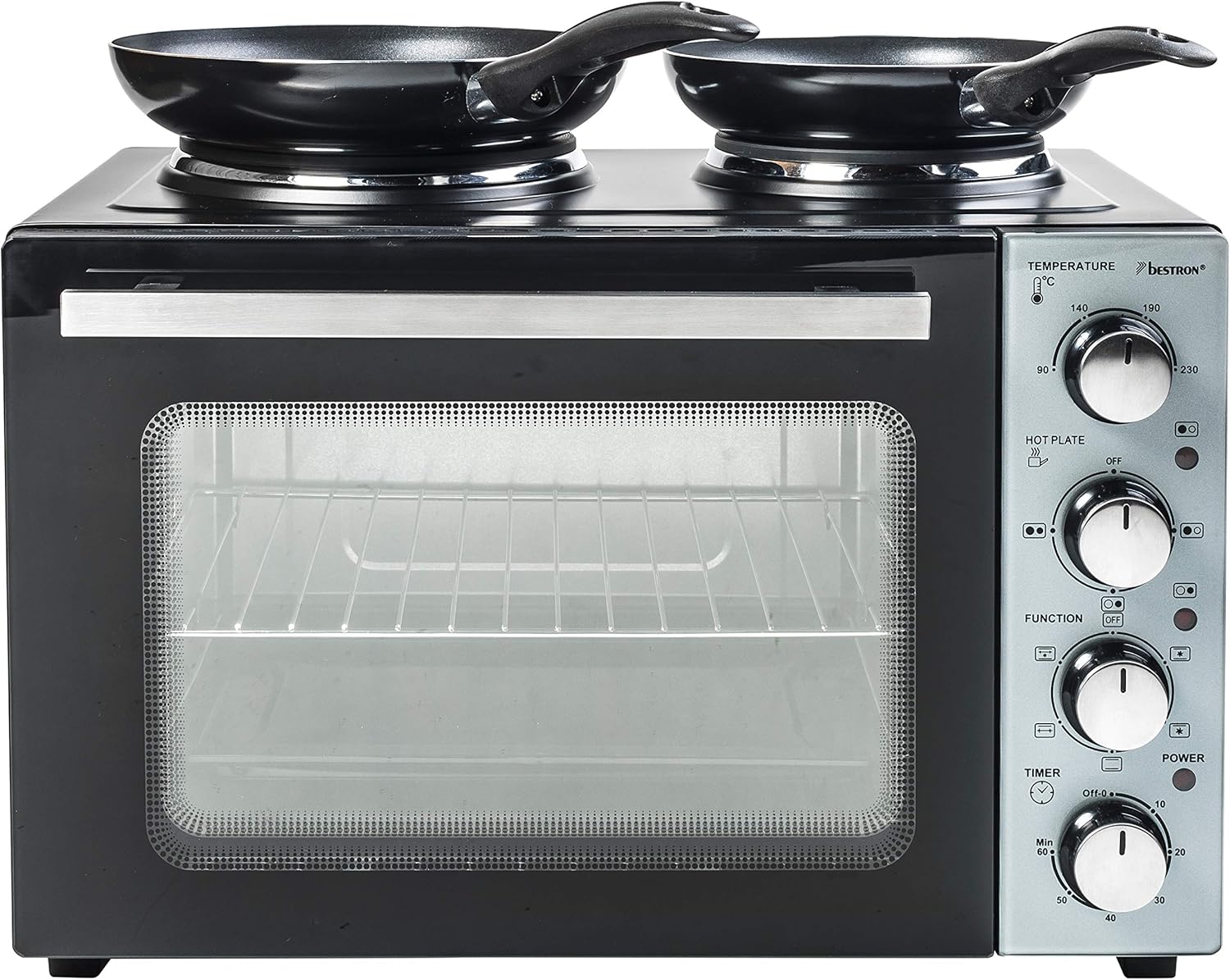 Bestron - cuisinière grill double - 3200W, 230°, chaleur tournante