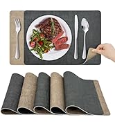 KitchenBoss Set de Table Lavable Plastique: Dessous de Table Double Face, Lot de 6 Sets de Table ...