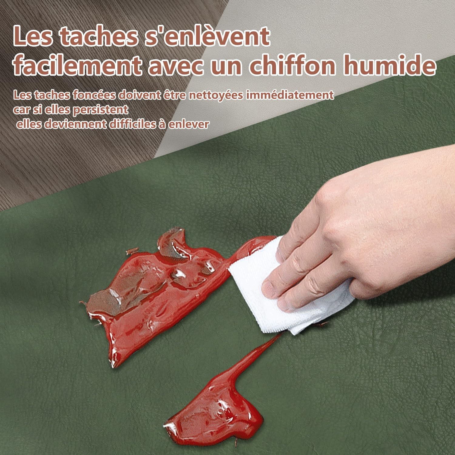 Set de table - cuir PU double face 43x30cm - lavable, antidérapant, lot de 4