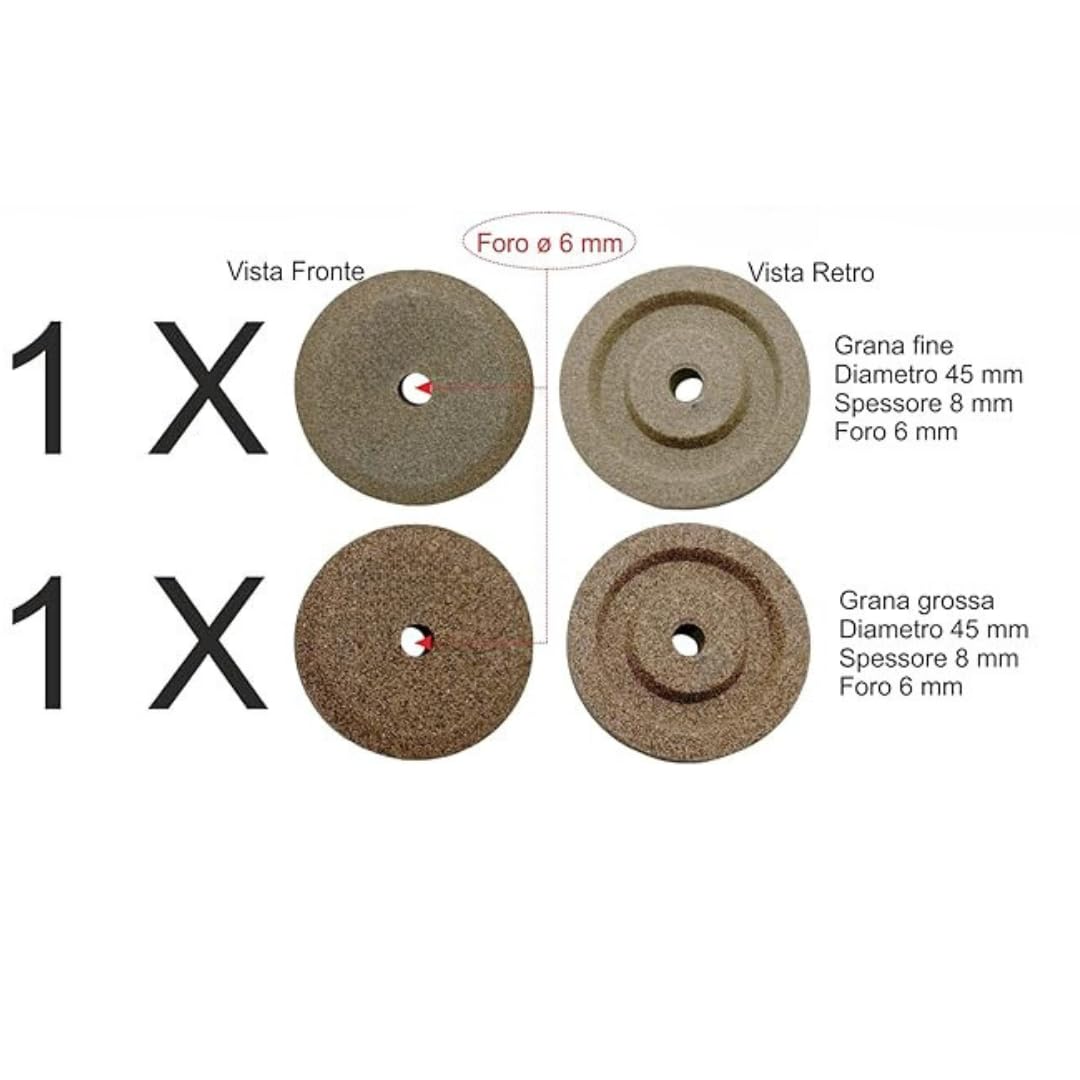 Aiguiseur lame trancheuse - grain fin et grossier - ø45x8mm - trou 6mm